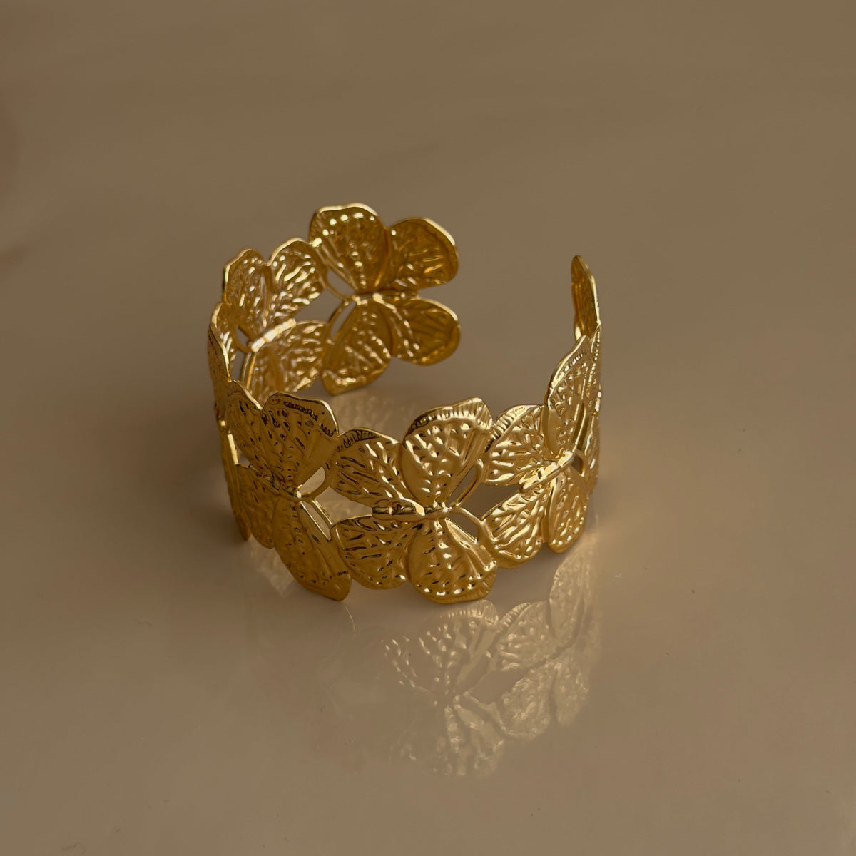 Gold Butterfly Cuff Bangle