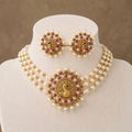 Peacock Pearl Choker Necklace Set