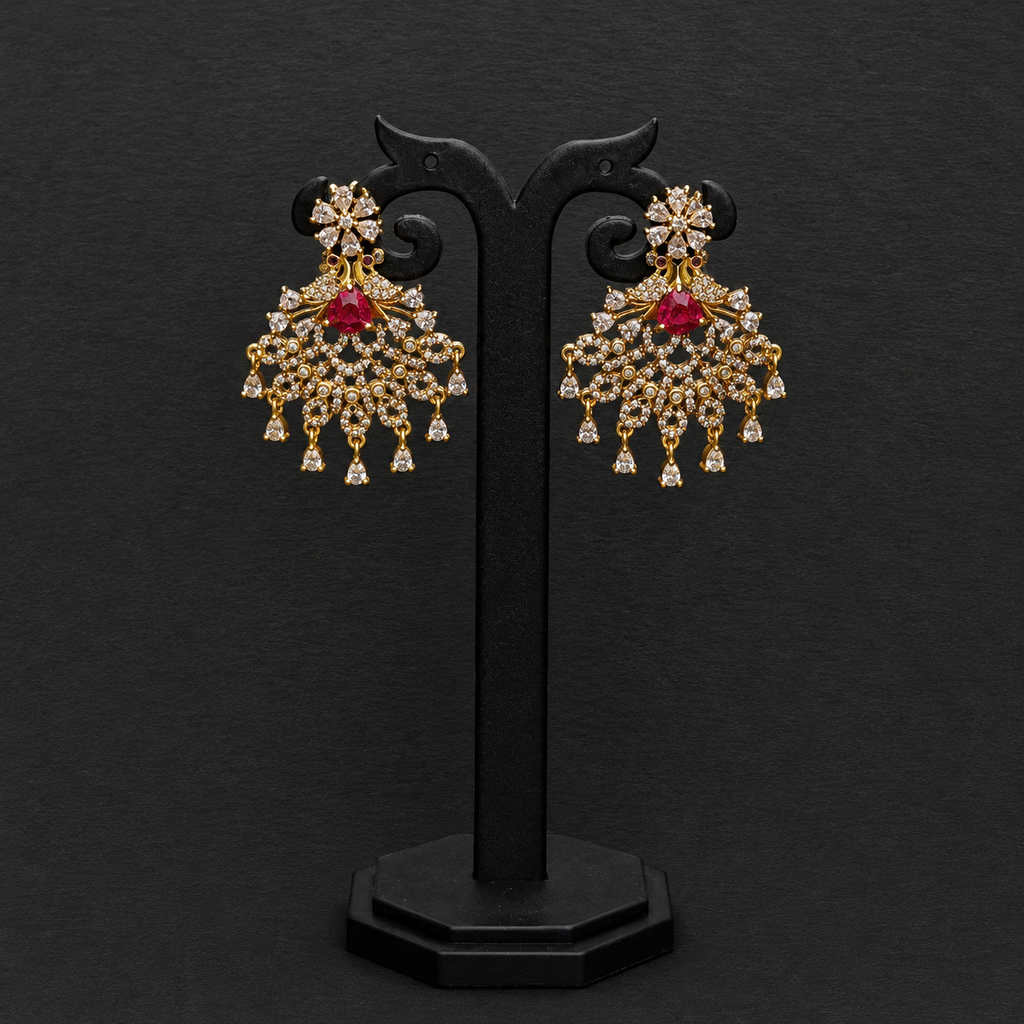 4-in-1 Interchangeable Trillion-Cut Stud Earrings