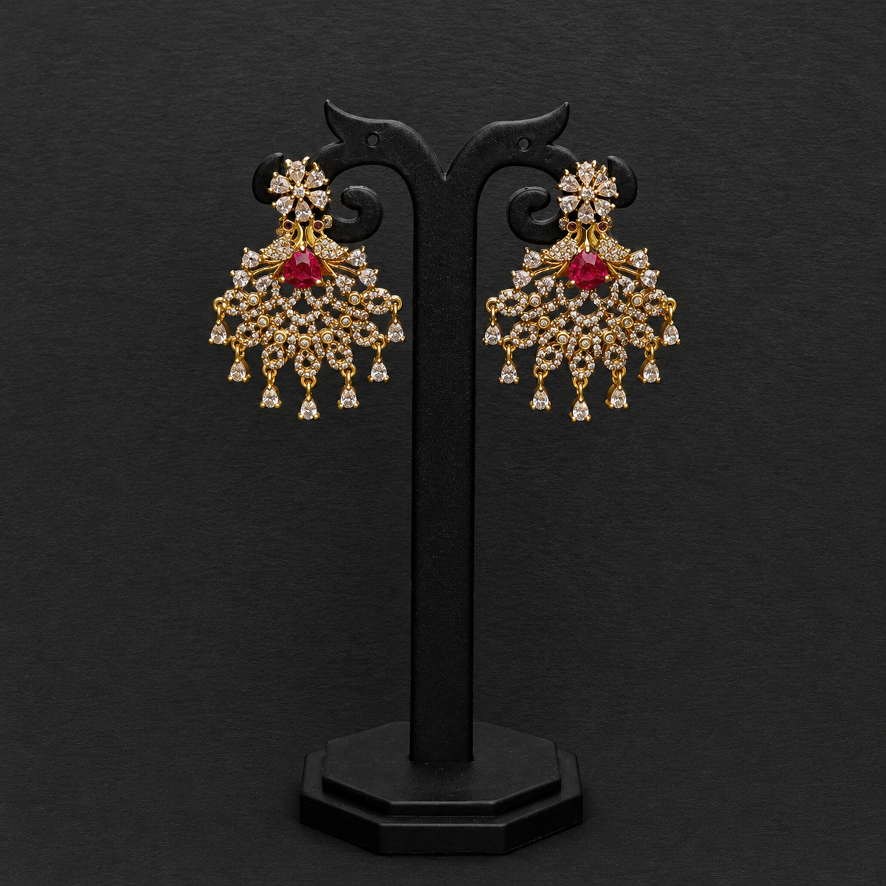 4-in-1 Interchangeable Trillion-Cut Stud Earrings