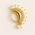 CZ Diamond Pearl Crescent Maharashtrian Nath