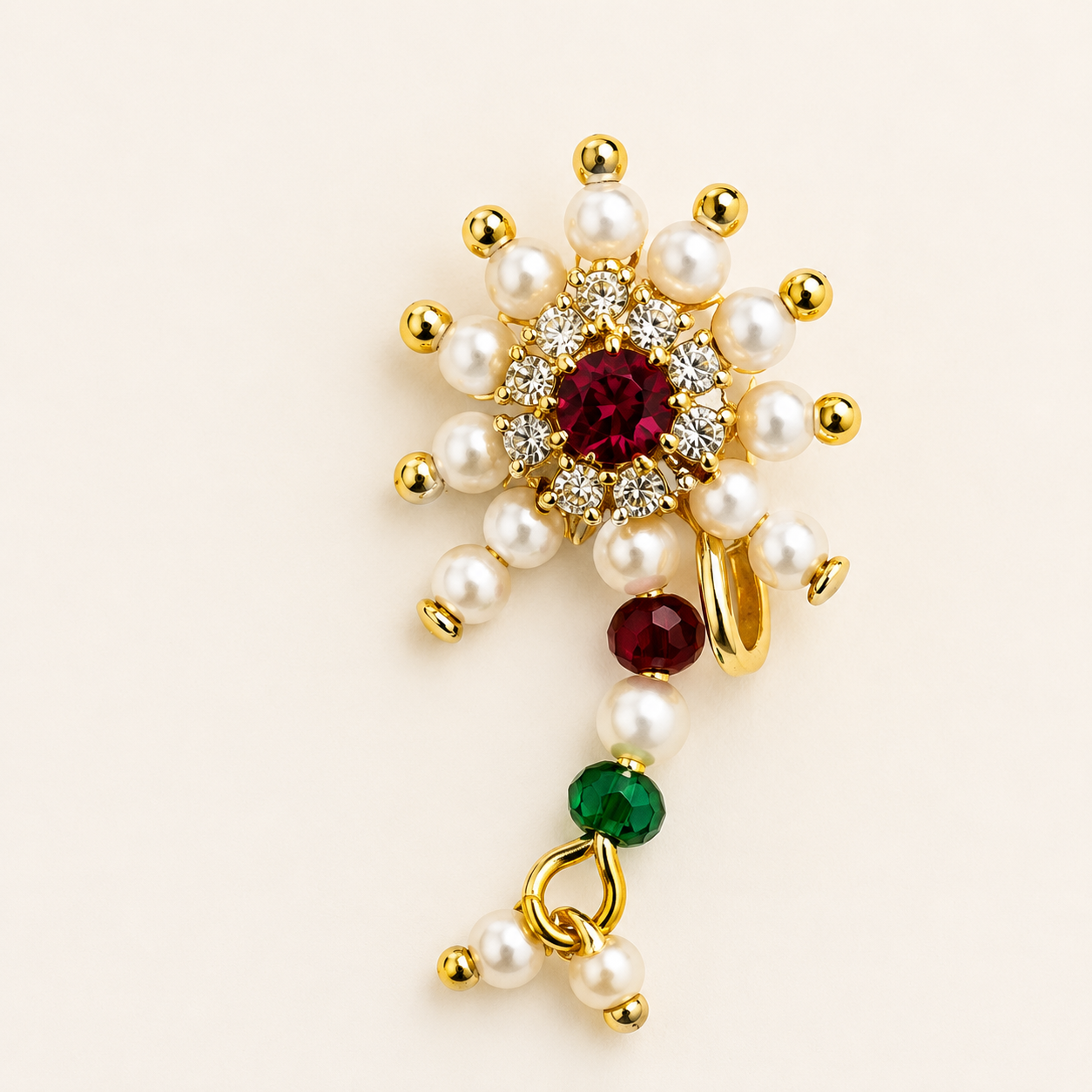 Pearl & Ruby Nath (Nose Pin)