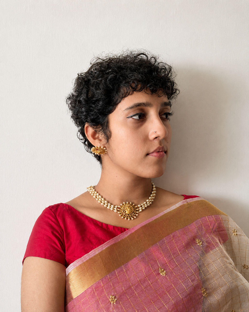 Peacock Pearl Choker Necklace Set