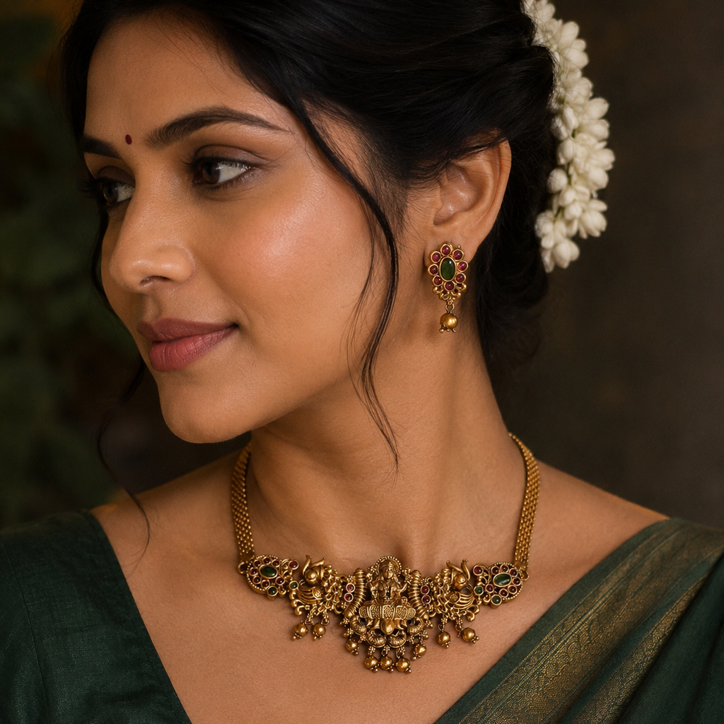 Lakshmi Choker Necklace & Earrings Set